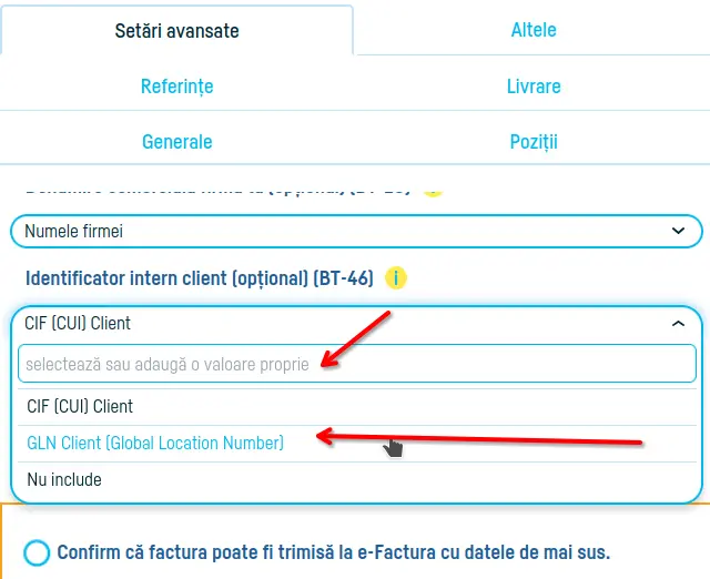 Cum folosești setările avansate e-Factura - pasul 5